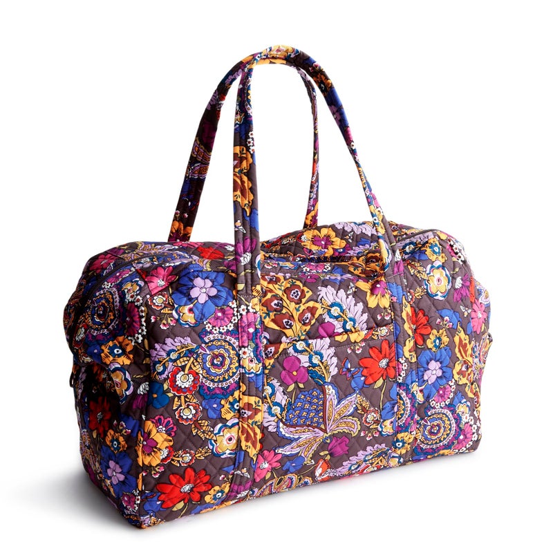 Vera Bradley Women's Premium Cotton Large Miramar Weekender, Colorful Bouquet - Image 3