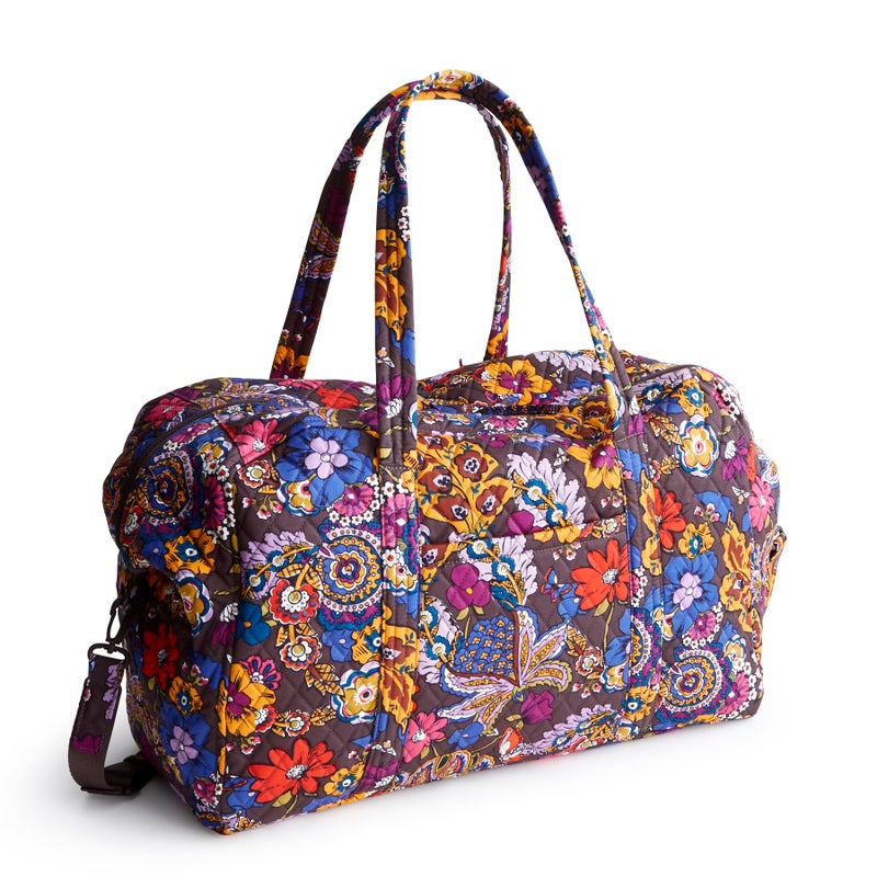 Vera Bradley Women's Premium Cotton Large Miramar Weekender, Colorful Bouquet - Image 1