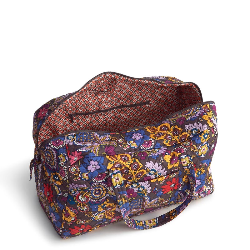Vera Bradley Women's Premium Cotton Large Miramar Weekender, Colorful Bouquet - Image 4