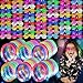 UZLU 120 Pcs Glow in the Dark Party Supplies with Light up Glasses LED Bracelets 10 Neon Colors Glow Stick Bracelet Flashing Glasses for Kids Adult Rave Birthday Wedding Halloween Christmas Party Toys Favors - Image 2