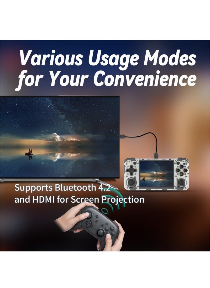 ANBERNIC  - RG35XX H Retro Handheld Game Console, 3.5 Inch IPS Screen Linux System Built-in 64G TF Card 5528 Games Support HDMI TV Output 5G WiFi Bluetooth 4.2 (White) - Image 1