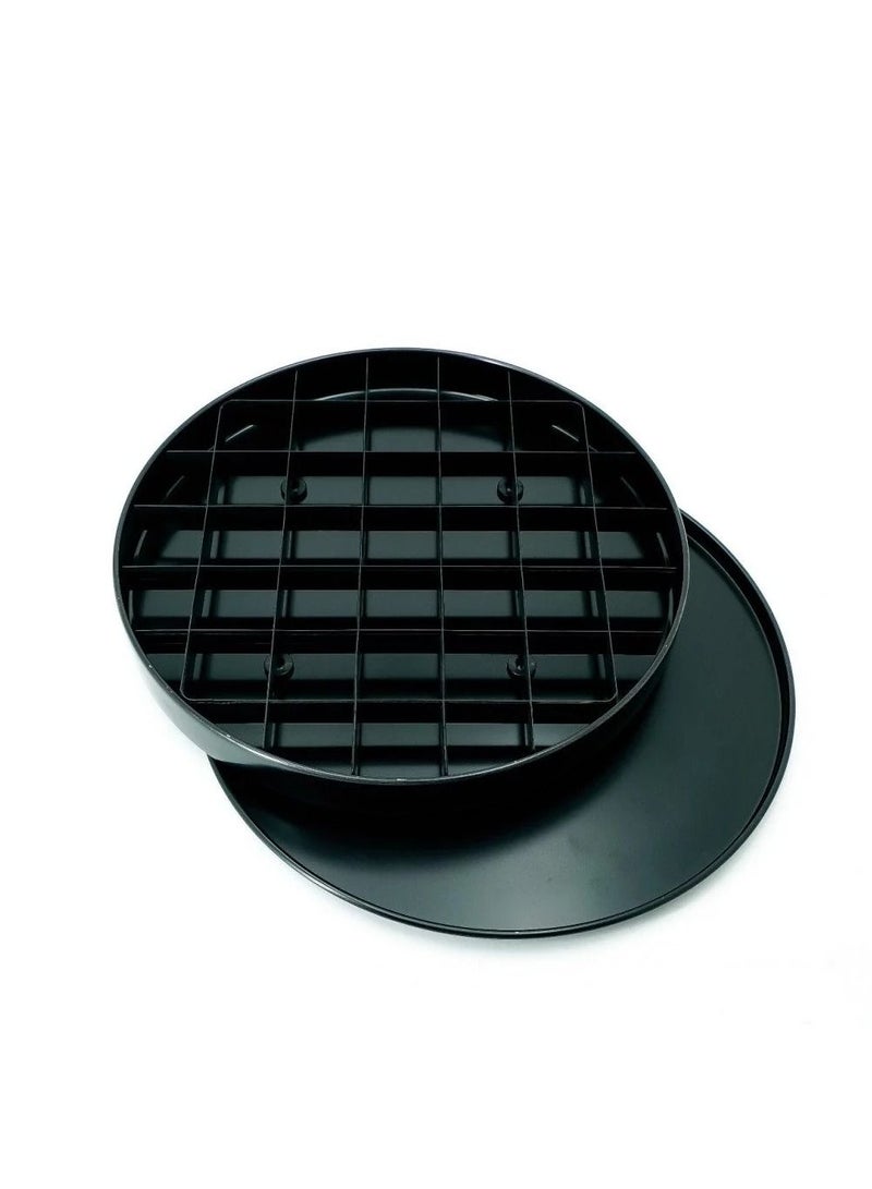 - Luxury Basbousa Cutting Tray Black Round Shape Holds 36 Pieces Perfect for Serving Desserts (35 cm) - Image 1