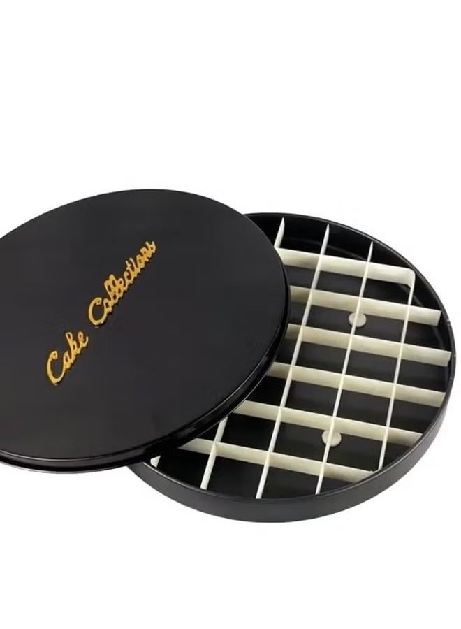 - Luxury Basbousa Cutting Tray Black Round Shape Holds 36 Pieces Perfect for Serving Desserts (35 cm) - Image 3