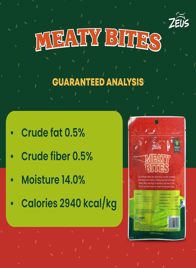 زيوس مكافآت زيوس ميتي بايتس بنكهة ساندويتش الدجاج الطري للكلاب - وجبات خفيفة سهلة الهضم للتدريب والمكافآت وإضافة مميزة للطعام، قطع مضغ طرية غنية بالبروتين لجميع السلالات - Image 5