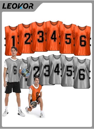 Pinnies Numbered Vest,12 Pcs Gray and Orange Two Sides Confrontation Vests Perfect,for Sports Like Basketball,Soccer,Football,Volleyball,and Lacrosse - pzsku/ZB2AD787CAF09A26B8ABAZ/45/_/1718335246/0ef2fe0e-98cc-4e8b-97c5-f602eaa05699