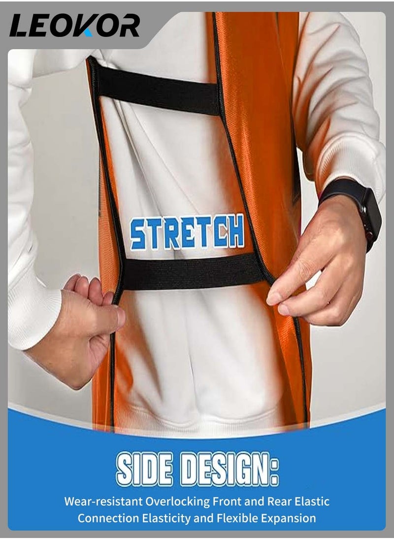 Pinnies Numbered Vest,12 Pcs Gray and Orange Two Sides Confrontation Vests Perfect,for Sports Like Basketball,Soccer,Football,Volleyball,and Lacrosse