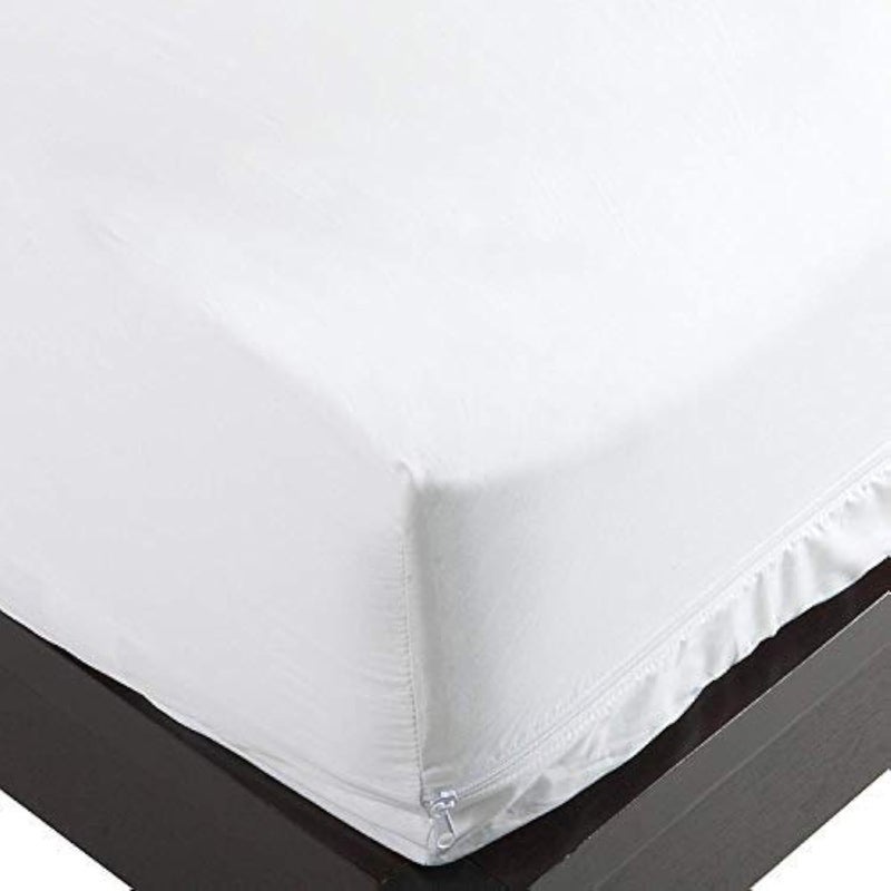 National Allergy National Allergy Superior 100% Cotton Queen Mattress Protector Zippered - 60" x 80" x 9" - Hypoallergenic Bed Encasement - Breathable Dust Proof Cover - AAFA & Oeko-TEX Standard 100 Certified  - Image 1