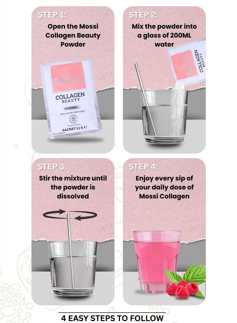 ذا موسي لندن موسي لندن كولاجين بيوتي - 30 كيسًا × 12 جم - ببتيدات الكولاجين 10000 ملغ مع الجلوتاثيون وحمض الهيالورونيك والبيوتين والزنك والفيتامينات - مضاد للشيخوخة، تفتيح البشرة، ترطيب، نمو الشعر والأظافر - Image 5