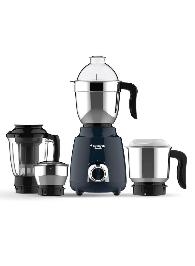 باترفلاي Butterfly Pestle 750W Mixer Grinder with 4 Jars | 3 Stainless Steel Jars & 1 Juicer | ABS Body | Heavy Duty Motor | 2 Years Manufacturer's Warranty | Ink Blue - Image 1
