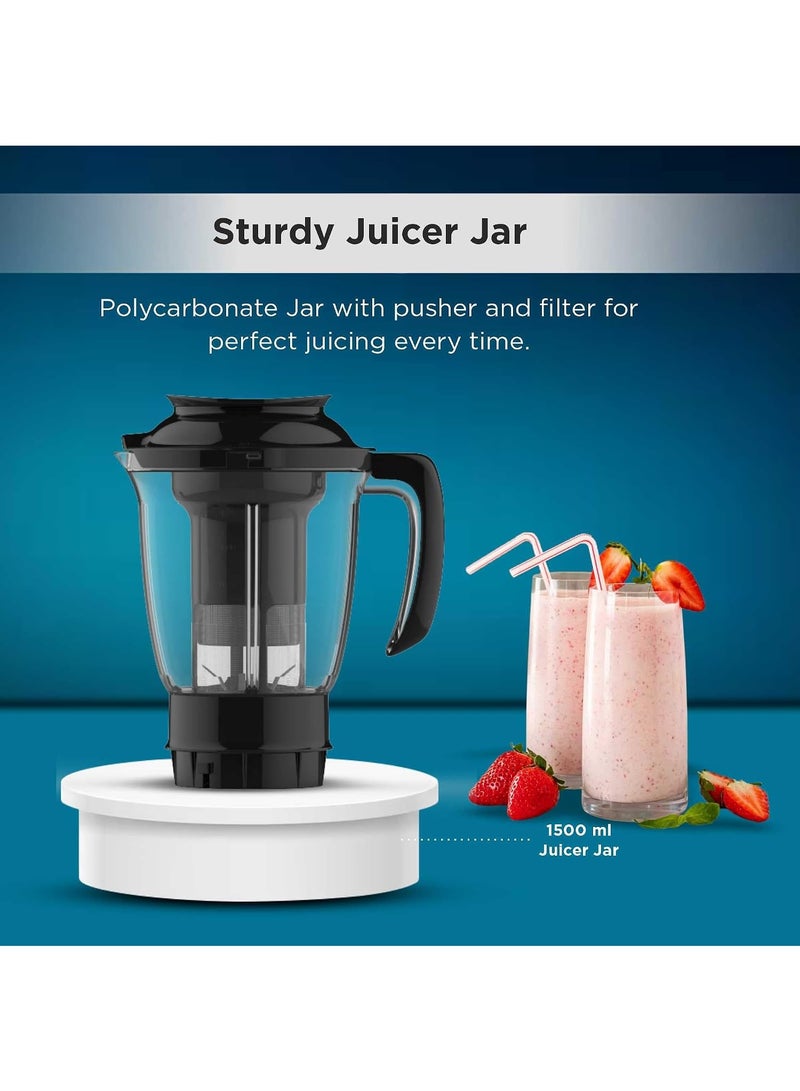 باترفلاي Butterfly Pestle 750W Mixer Grinder with 4 Jars | 3 Stainless Steel Jars & 1 Juicer | ABS Body | Heavy Duty Motor | 2 Years Manufacturer's Warranty | Ink Blue - Image 5