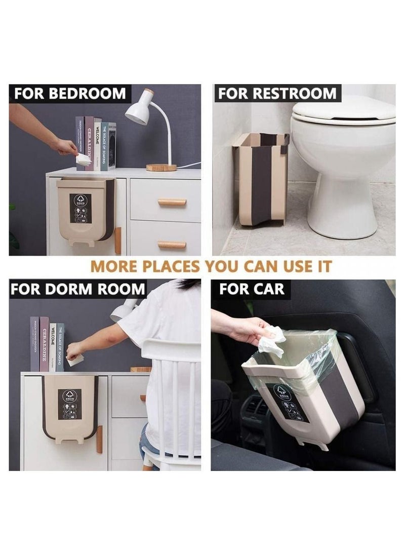 Alissa Hanging Trash Can,Over The Cabinet Garbage Bin,Collapsible Foldable Door Waste Container Home Car Office  - Image 5