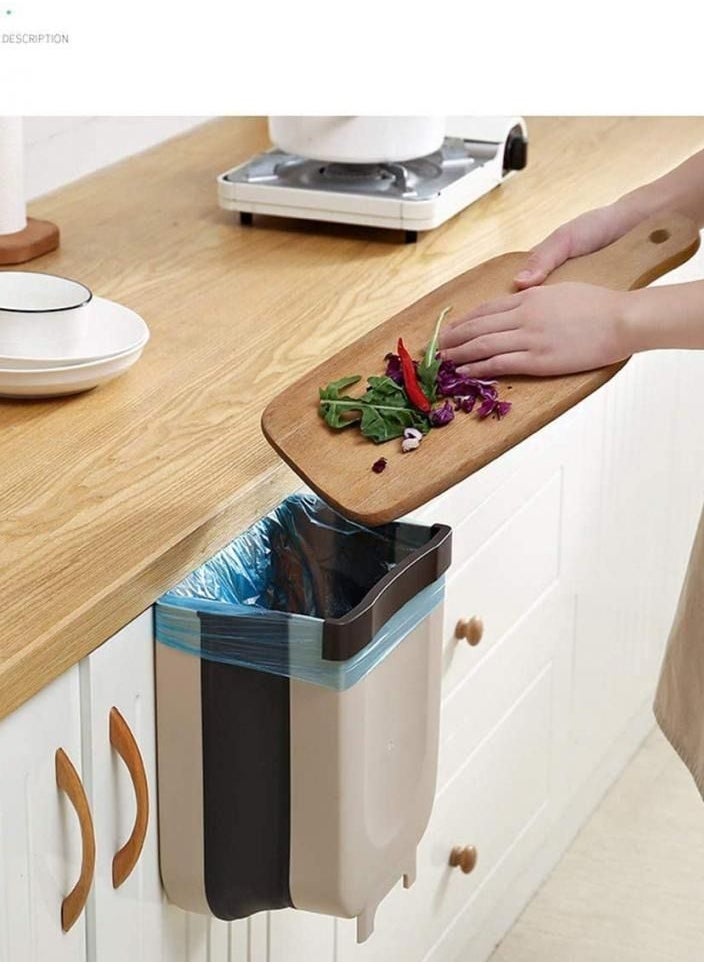 Alissa Hanging Trash Can,Over The Cabinet Garbage Bin,Collapsible Foldable Door Waste Container Home Car Office  - Image 3