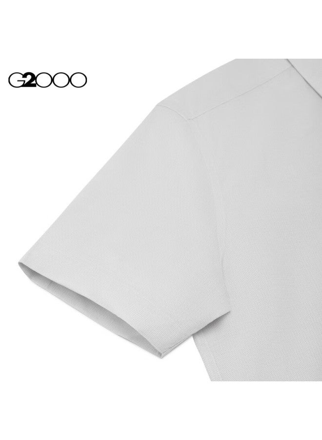 G2000 Spring Summer Two-tone Yarn Short Sleeve Shirt Gray M/05 - Image 2