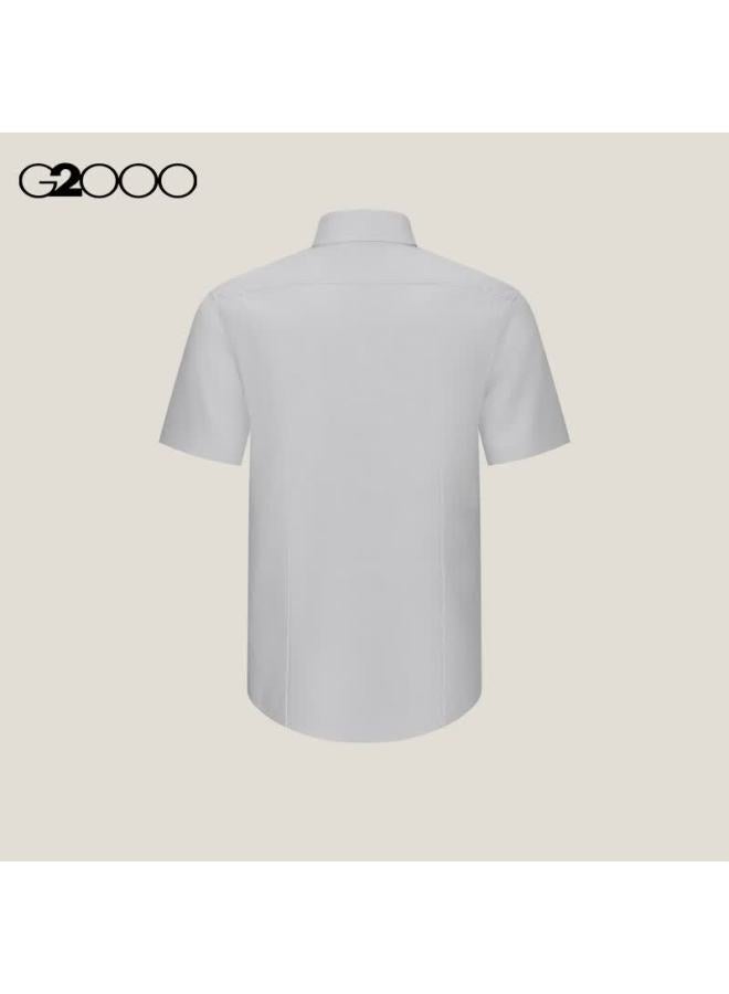 G2000 Spring Summer Two-tone Yarn Short Sleeve Shirt Gray M/05 - Image 1