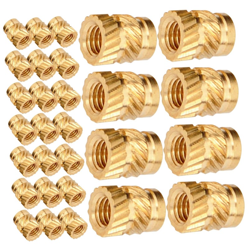 100pcs M3 Brass Threaded Knurled Heat Resistant Insert Nuts for 3D Printer Embedment, Hot Melt Heat Set Nut Inserts for Industrial Fastening Applications - Image 1