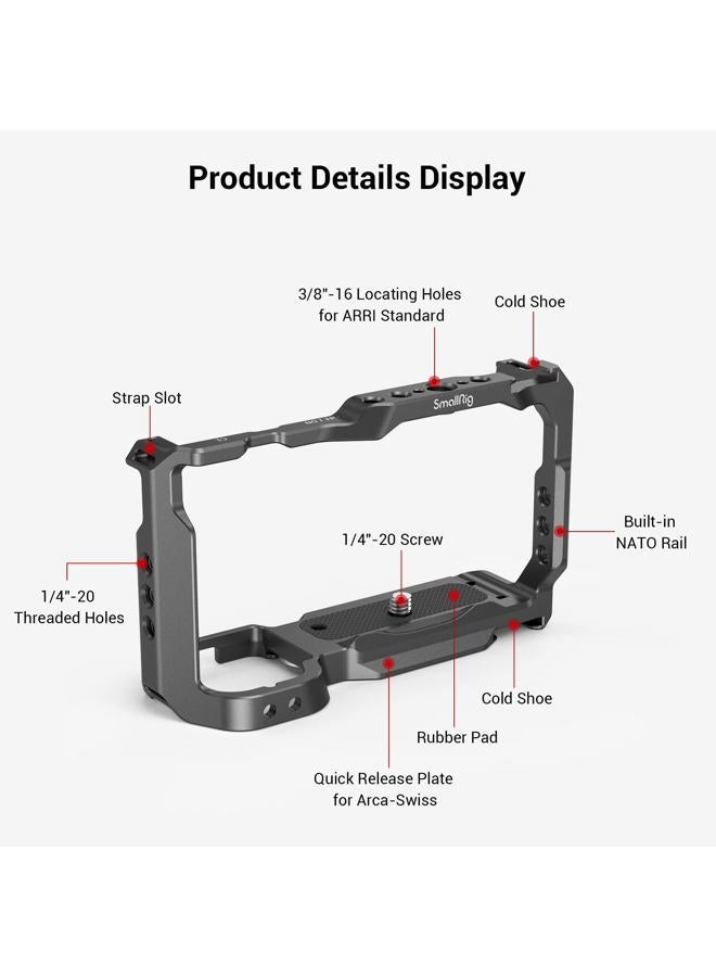 SmallRig Cage with Built-in Quick Release Plate for Arca-Swiss and Cold Shoe for Sony ZV-E10-3531 - Image 2