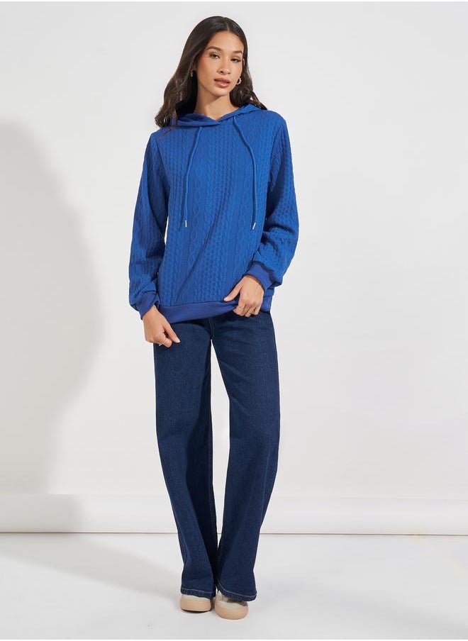 Styli - Oversized Regular Length Textured Hoodie - Image 1