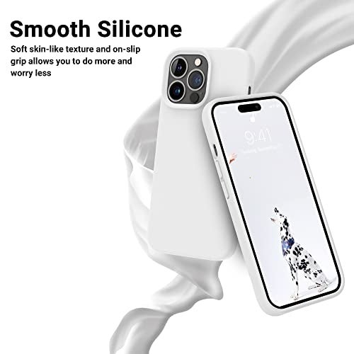OTOFLY Designed for iPhone 14 Pro Case, Silicone Shockproof Slim Thin Phone Case for iPhone 14 Pro 6.1 inch (White) - Image 4