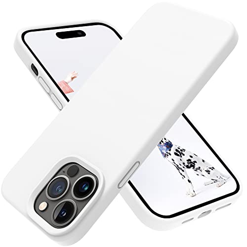 OTOFLY Designed for iPhone 14 Pro Case, Silicone Shockproof Slim Thin Phone Case for iPhone 14 Pro 6.1 inch (White) - Image 1