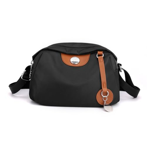 Hiflyer Women's Nylon Crossbody Bag, Trendy Sling Handbag for Fashionable Women (Black, 8.7''(L) * 4.3''(W) * 5.5''(H)) - Image 1