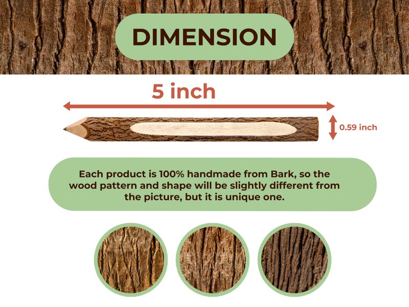 BSIRI Pencil Wood Favors of Graphite Wooden Tree Rustic Twig Pencils Birch of 12 Camping Lumberjack Decorations Party Supplies Novelty Gifts Bark Pencils Gifts (5 Inch Personalized) - Image 5