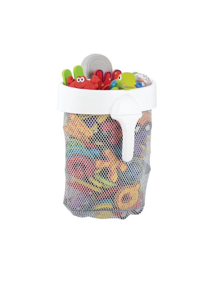 نوبي منظم ألعاب الحمام الشبكي من نوبي - مع حامل شفط قابل للفصل، مقبض مريح لسهولة التنظيف، شبكة سريعة الجفاف، تحافظ على ألعاب الحمام جافة ومنظمة، متينة - Image 2