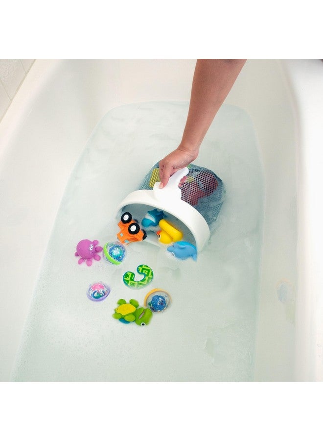 نوبي منظم ألعاب الحمام الشبكي من نوبي - مع حامل شفط قابل للفصل، مقبض مريح لسهولة التنظيف، شبكة سريعة الجفاف، تحافظ على ألعاب الحمام جافة ومنظمة، متينة - Image 1