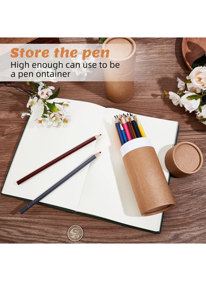 NICENEEDED 5Pcs 100ML Kraft Paper Tubes with Lid, Cardboard Boxes Empty Kraft Paper Jar Round Containers, Essential Oil Bottle Packaging Box Kraft Paper Containers for Tea Coffee Crafts - Image 5