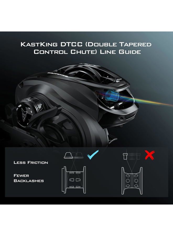 Kastking Zephyr Baitcasting Fishing Reel, Right Handed, Black - Image 3