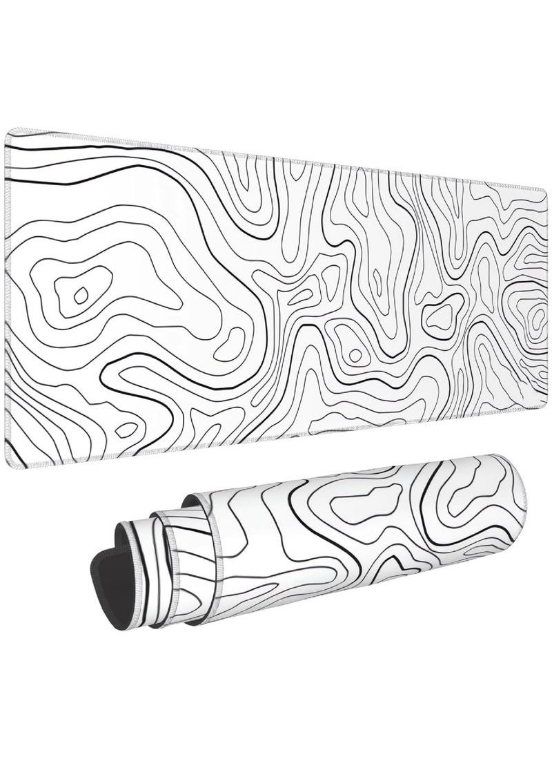URBBKING - Gaming Laptop Mouse Pad Topographic Gaming Mouse Pad Big Desk Pads PC Keyboard Non-Slip 800 * 300 * 3mm Thick Rubber Table Mat Mouse Pads - Image 1