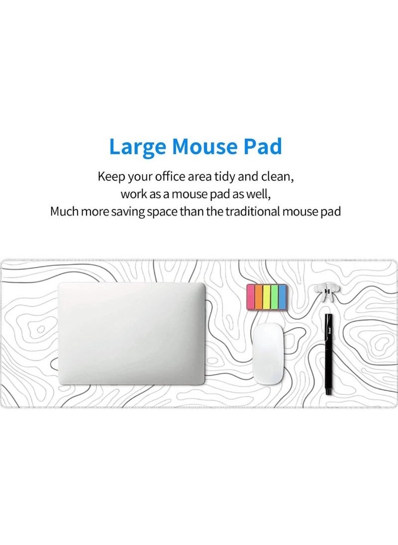 URBBKING - Gaming Laptop Mouse Pad Topographic Gaming Mouse Pad Big Desk Pads PC Keyboard Non-Slip 800 * 300 * 3mm Thick Rubber Table Mat Mouse Pads - Image 1