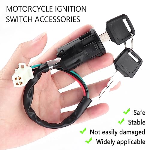 Salior Ignition Switch with Key,Standard 4 Wire Ignition Lock Cylinder Fit for 50-250cc Motorcycle,Scooter,ATV,Pocket Bike,Dirt Bike,Motorcycle Accessories Ignition Switch Cylinder - Image 3