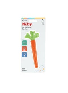 Nuby Silicone Carrot Tube Teether - Baby Teething Toy - Massaging Bristles For Sore Gums - 3+ Months  - Image 5