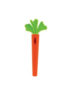 Nuby Silicone Carrot Tube Teether - Baby Teething Toy - Massaging Bristles For Sore Gums - 3+ Months  - Image 1