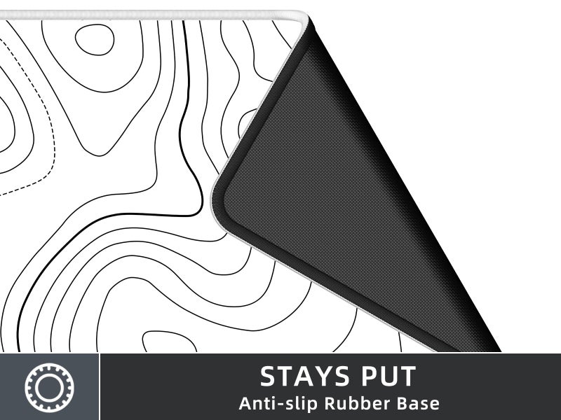 Rinaze Extra Large Gaming Mouse Pad with White Topographic, XXL Mousepad, Big Mouse Mat Desk Pad, Non Slip Keyboard Pad for Gaming Computer Laptop PC Office Desk Accessories - Image 2