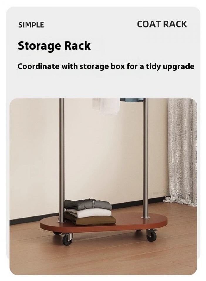 AIWANTO Minimalist Metal Coat Rack with Wooden Base & Wheels – 4 Ball Hooks Rolling Garment Stand for Home, Office & Entryway - Image 2