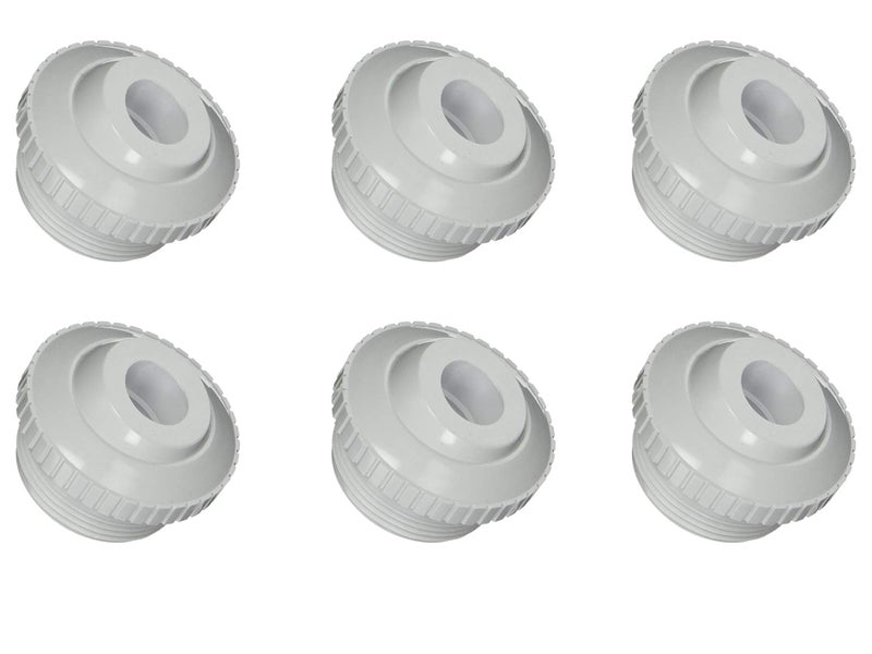 MAKHOON 3/4" Directional Flow Eyeball Inlet Jet for Compatible with Hayward SP1419D with 1-1/2" MIP Threa White Opening Hydrostream Return Jet Replacement Part(6 Pack)