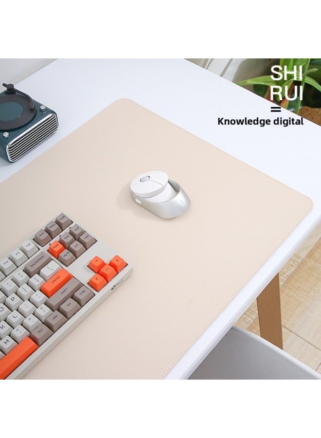 Mouse Pad Number Laptop Book Desk Pad Office Keyboard Pad Student Writing Desk Leather Pad Custom Pad-Color:1200x600mm-Pattern:【leather + Suede】 Off-white