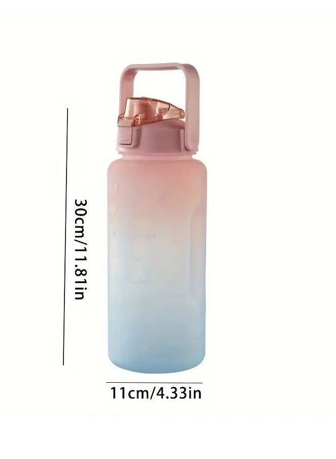 PAMEER Water Bottle,  64oz/2L Motivational Water Bottle with Straw and 2D+3D Stickers, Time Marker Sports Drinking Water Bottle, Leak-Proof BPA Free, Perfect for Office, Fitness, Gym & Outdoor Sports  - Image 3