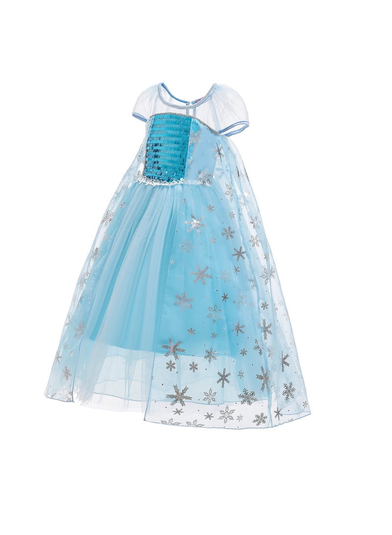 M MIAOYAN Girls' Ice and Snow Romance Princess Elsa Dress  - Image 3