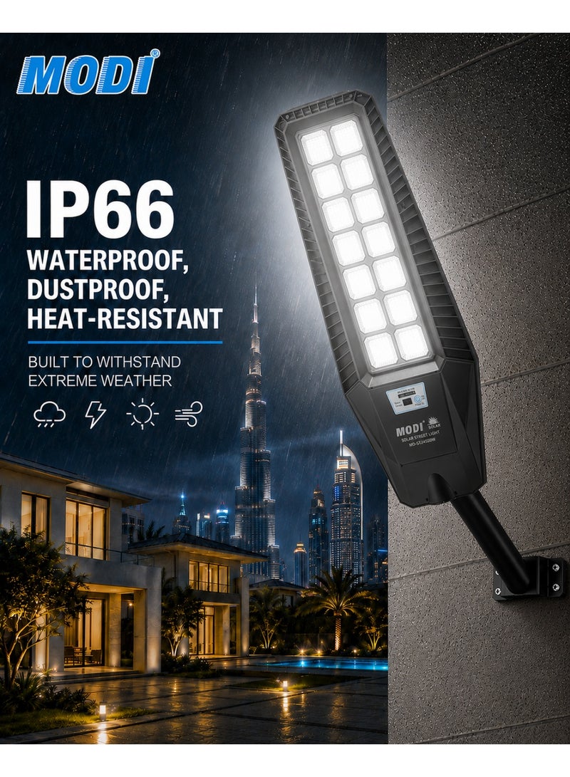 MODI 500W Solar Street Light, IP66 Waterproof, Motion Sensor, Remote Control, Dusk to Dawn, Outdoor Security Light for Garden, Driveway & Parking Lot - Image 2