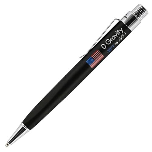 Fisher Space Pen Zero-Gravity Space Pen, U.S. Flag Imprint, Non-Reflective, Ballpoint, Black Rubber Finish, Black Ink, Pocket Clip, Gift Box - Image 1