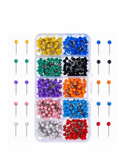 KASTWAVE 500 Pieces 4mm Multi Color Map Push Pins Map Tacks with Plastic Round Heads and Steel Needle in reconfigurable Container for Bulletin Board Fabric Marking  - Image 1