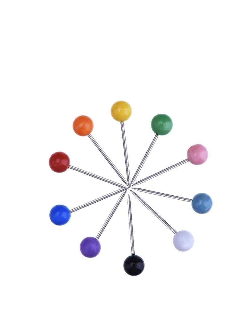 KASTWAVE - 500 Pieces 4mm Multi Color Map Push Pins Map Tacks with Plastic Round Heads and Steel Needle in reconfigurable Container for Bulletin Board Fabric Marking - Image 1