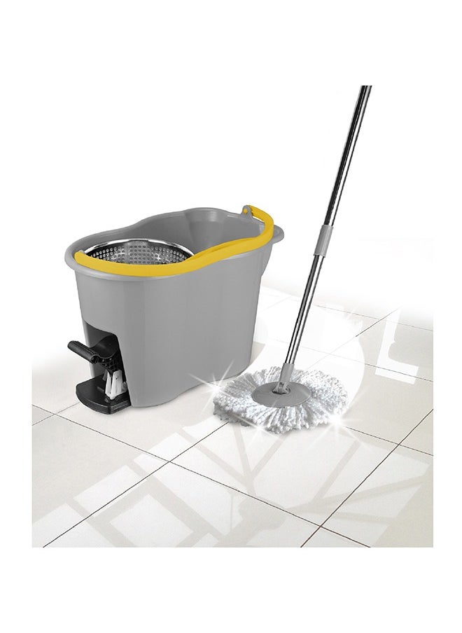 Foot Pedal Spin Mop With Bucket Stainless Steel Wringer Set And Free Microfibrer Refill White 40cm - pzsku/ZB2AE444B159C7D937F67Z/45/_/1695387825/64b50017-266c-428a-8fac-510f0fb963c5