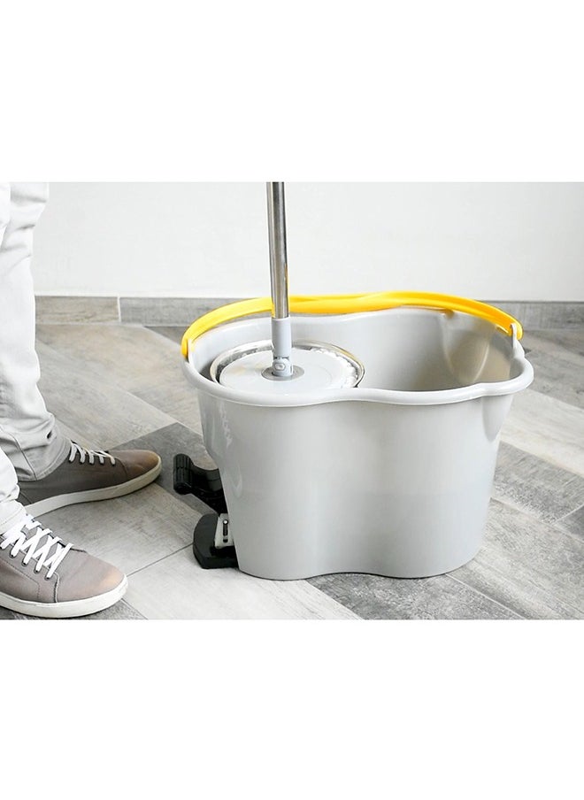 Foot Pedal Spin Mop With Bucket Stainless Steel Wringer Set And Free Microfibrer Refill White 40cm - pzsku/ZB2AE444B159C7D937F67Z/45/_/1695387825/9fcbbad6-708d-4b84-82ef-695d4355e60f