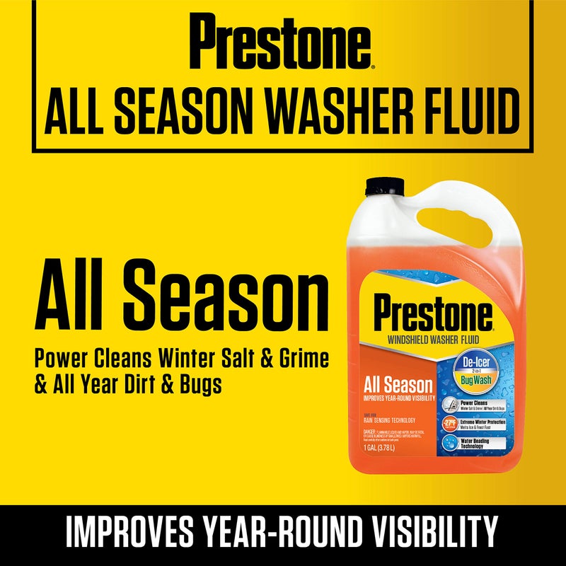 Prestone AS658 All Season 2-in-1 Windshield Washer Fluid, Year Round, De-Icer + Bugwash, 1 Gallon - Image 3