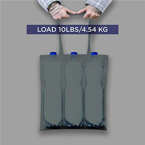 Lify Cotton Canvas Tote Bags Bulk Shopping Bag for Crafts, DIY Reusable Grocery Bag, 14 X 16 Inch – 6 Piece Pack (Black (3Piece)+ Grey(3Piece)) - Image 3
