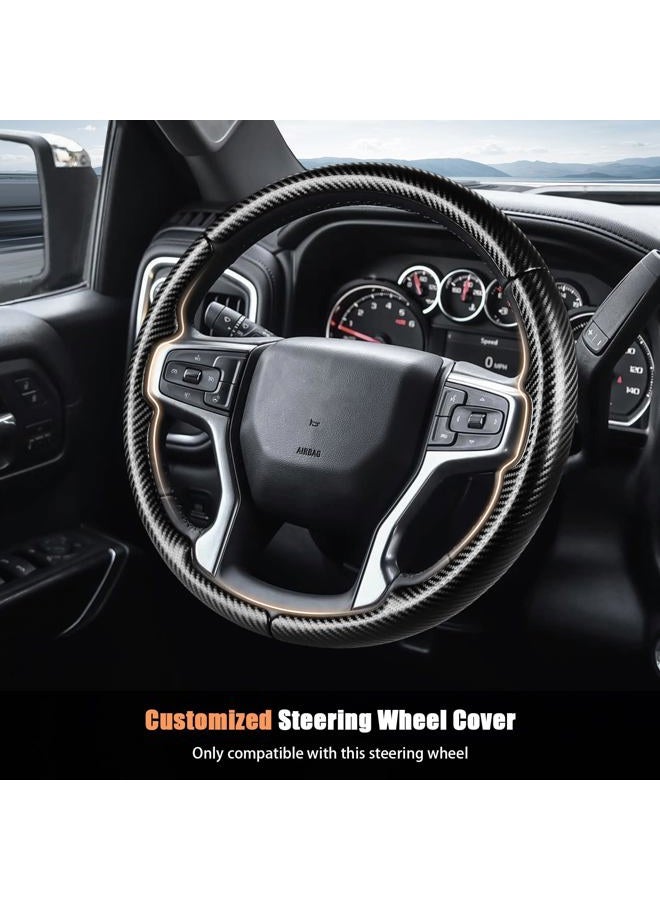 Aimato Customized Steering Wheel Cover for Chevy Silverado 1500 2019-2025/2500 3500 2020-2025/Blazer 2019-2025/Suburban Tahoe 2021-2024,Thin,Anti-Slip,Scratch-Resistant Car Accessory for Chevrolet - Image 2