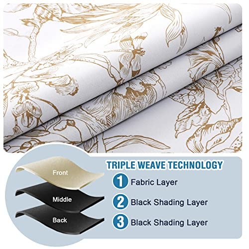 BFAM Floral Print 100% Blackout Curtain with Black Linning at Back, Floral Print Curtains for Living Room/Bedroom Thermal Insulated Energey Saving Flower Curtain, Pack of 1 Curtain - Image 5